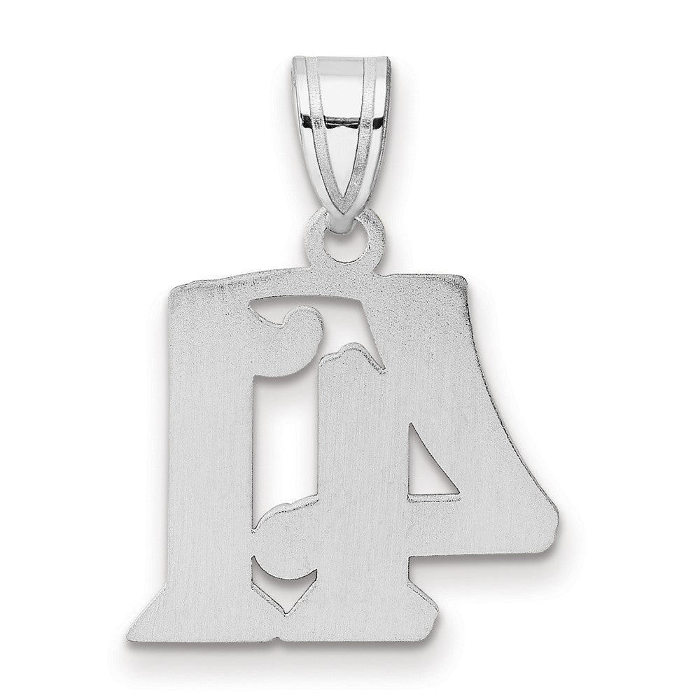 14K White Gold Polished Etched Number 41 Pendant