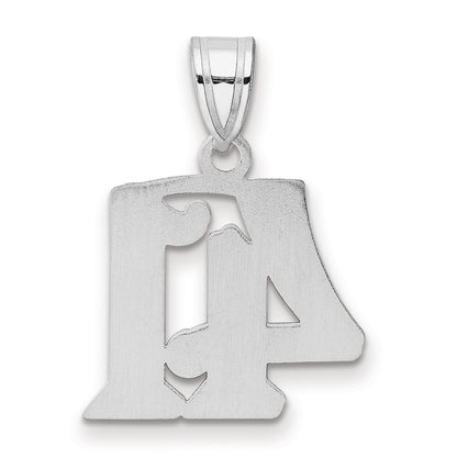 14K White Gold Polished Etched Number 41 Pendant