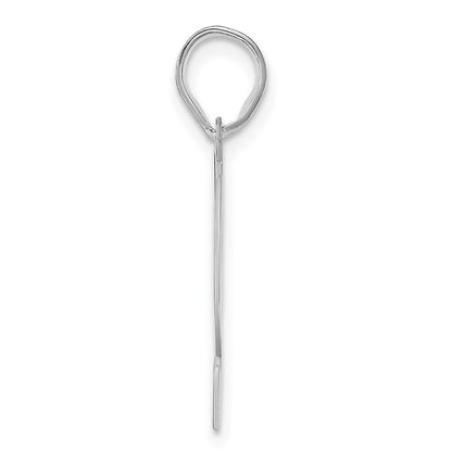 14K White Gold Polished Etched Number 42 Pendant