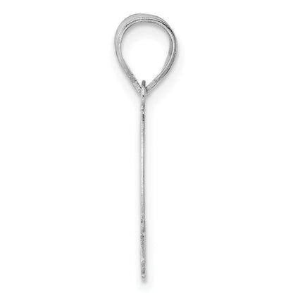 14K White Gold Polished Etched Number 44 Pendant