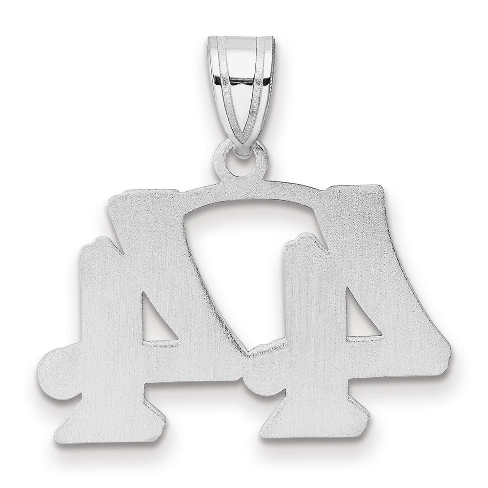 14K White Gold Polished Etched Number 44 Pendant