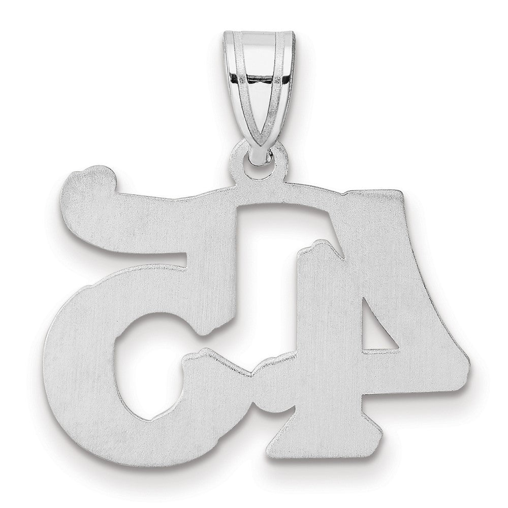 14K White Gold Polished Etched Number 45 Pendant