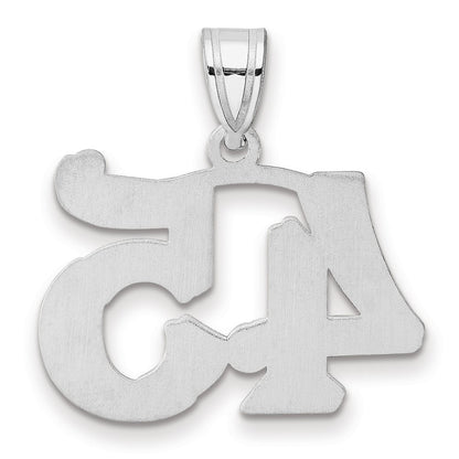 14K White Gold Polished Etched Number 45 Pendant