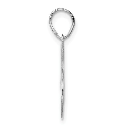 14K White Gold Polished Etched Number 46 Pendant