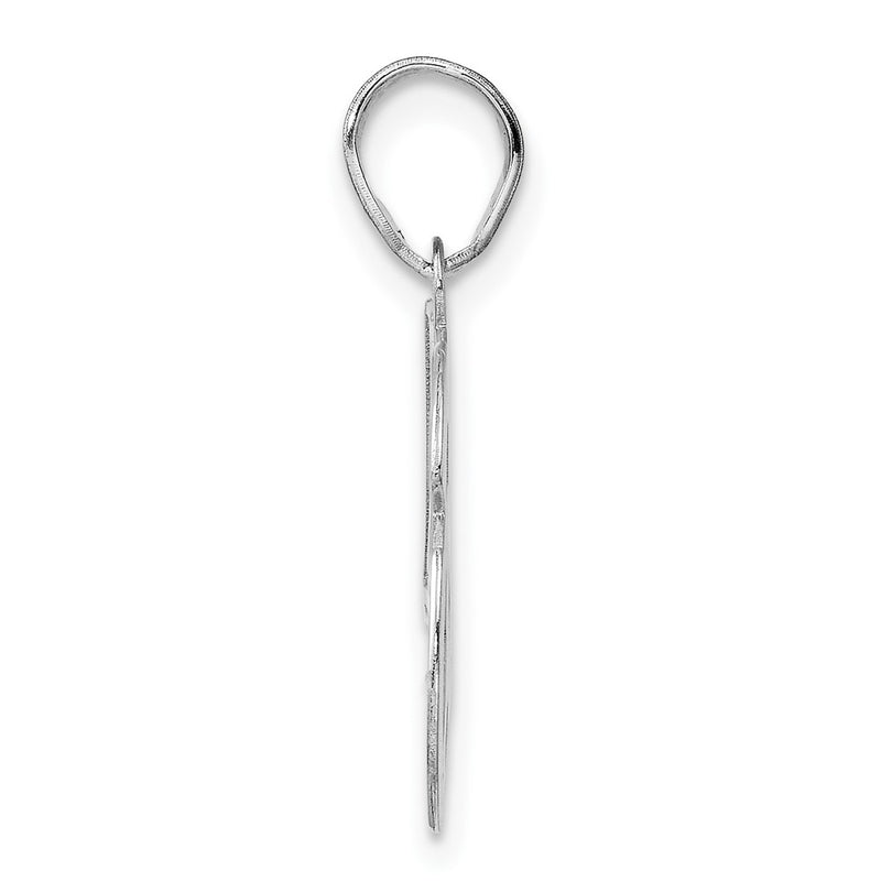 14K White Gold Polished Etched Number 46 Pendant