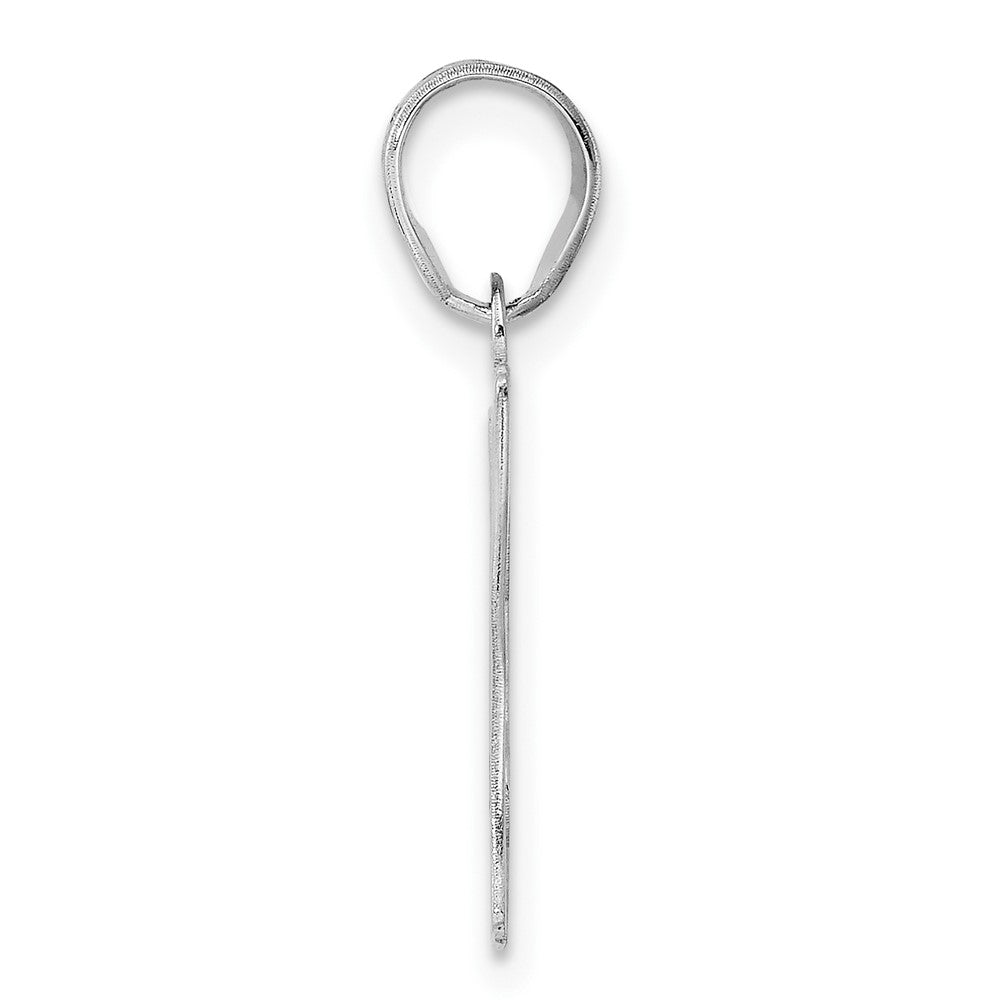 14K White Gold Polished Etched Number 47 Pendant