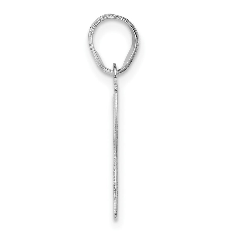 14K White Gold Polished Etched Number 47 Pendant