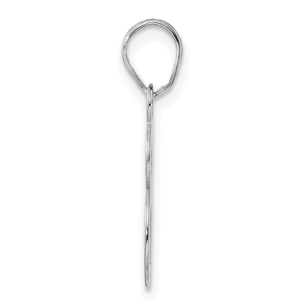 14K White Gold Polished Etched Number 48 Pendant