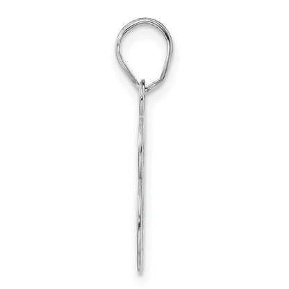 14K White Gold Polished Etched Number 48 Pendant