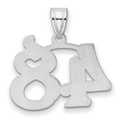 14K White Gold Polished Etched Number 48 Pendant