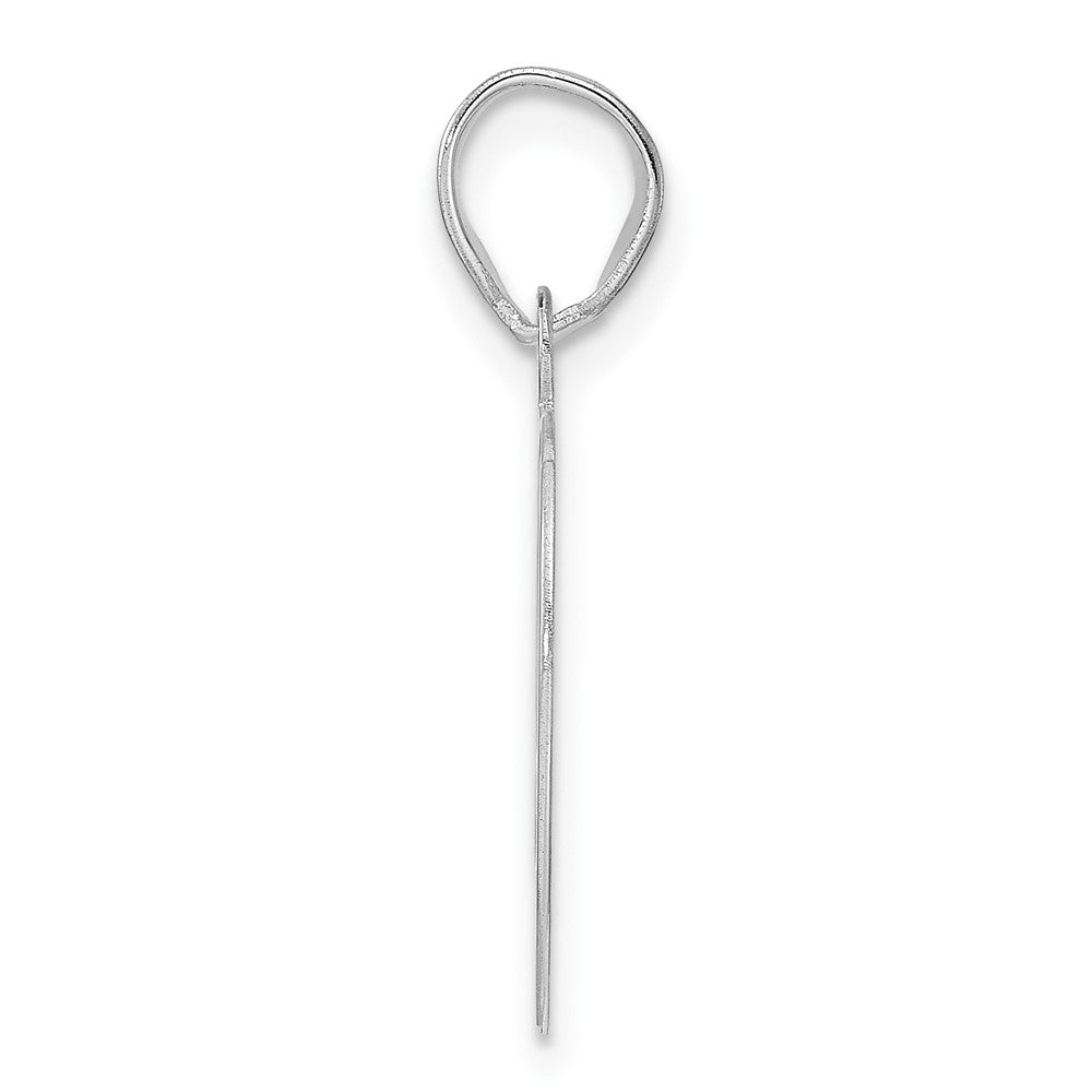 14K White Gold Polished Etched Number 49 Pendant