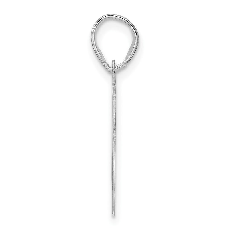14K White Gold Polished Etched Number 49 Pendant