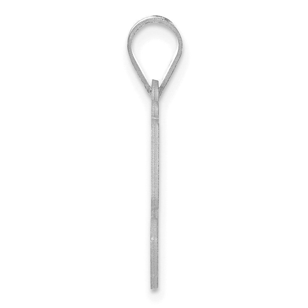 14K White Gold Polished Etched Number 50 Pendant