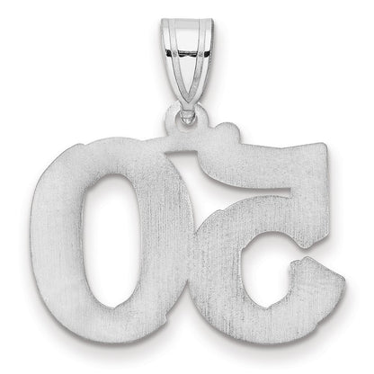 14K White Gold Polished Etched Number 50 Pendant