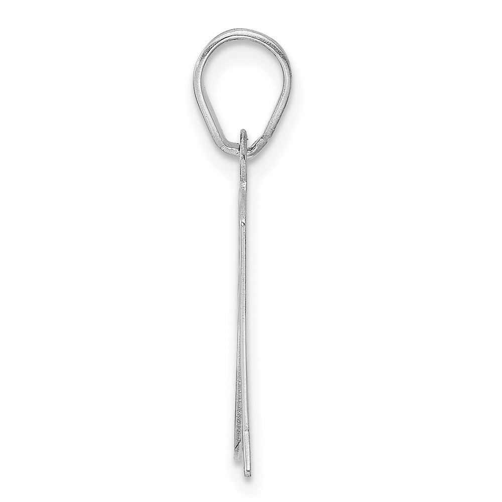 14K White Gold Polished Etched Number 51 Pendant