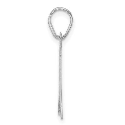 14K White Gold Polished Etched Number 51 Pendant