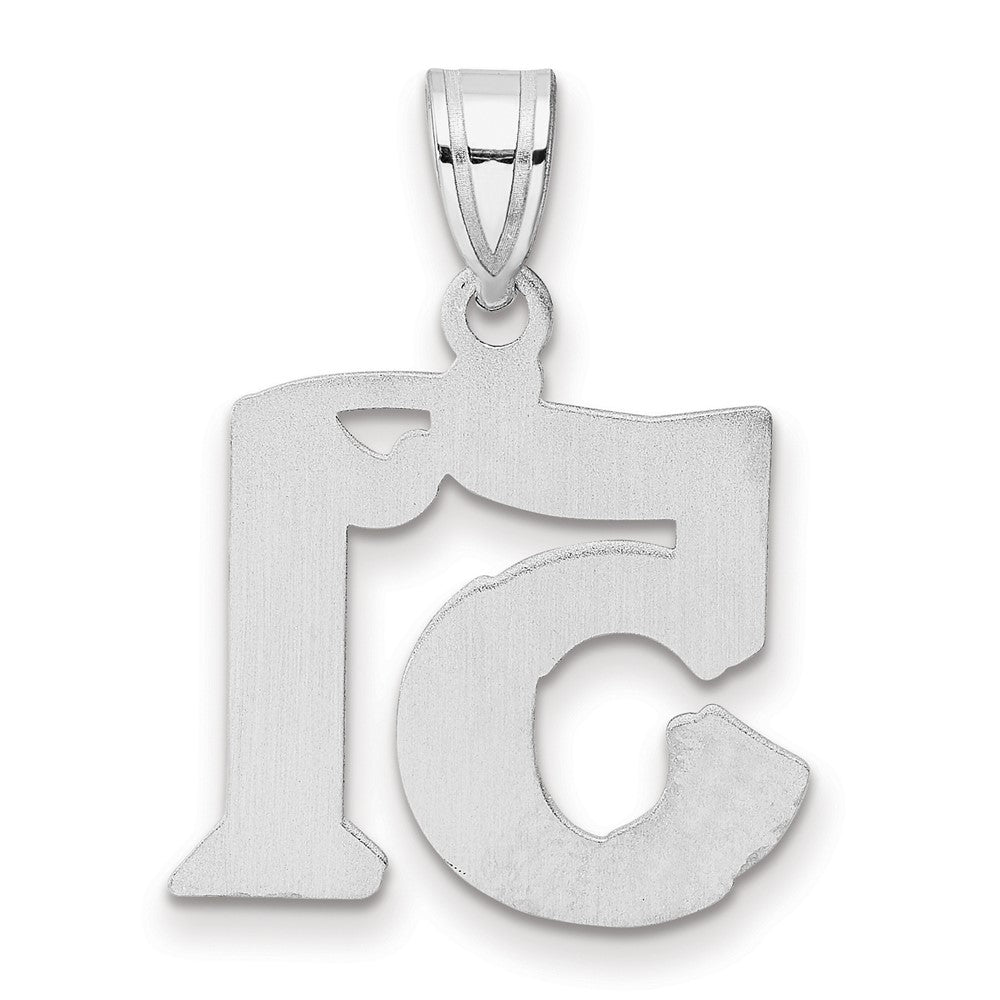 14K White Gold Polished Etched Number 51 Pendant