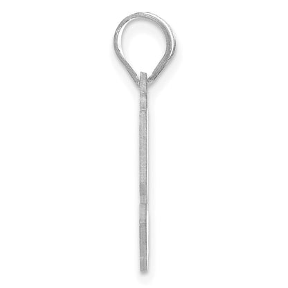 14K White Gold Polished Etched Number 52 Pendant