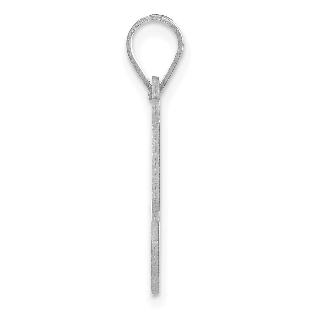 14K White Gold Polished Etched Number 53 Pendant