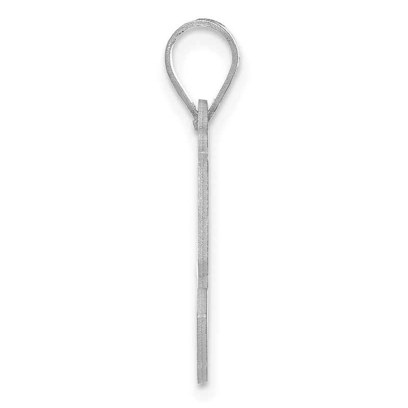 14K White Gold Polished Etched Number 53 Pendant
