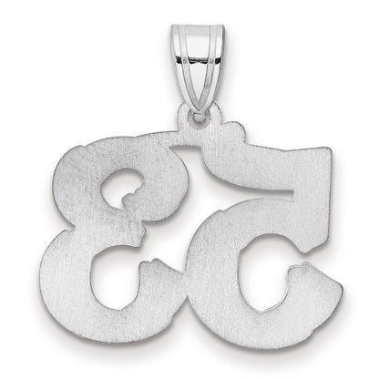 14K White Gold Polished Etched Number 53 Pendant
