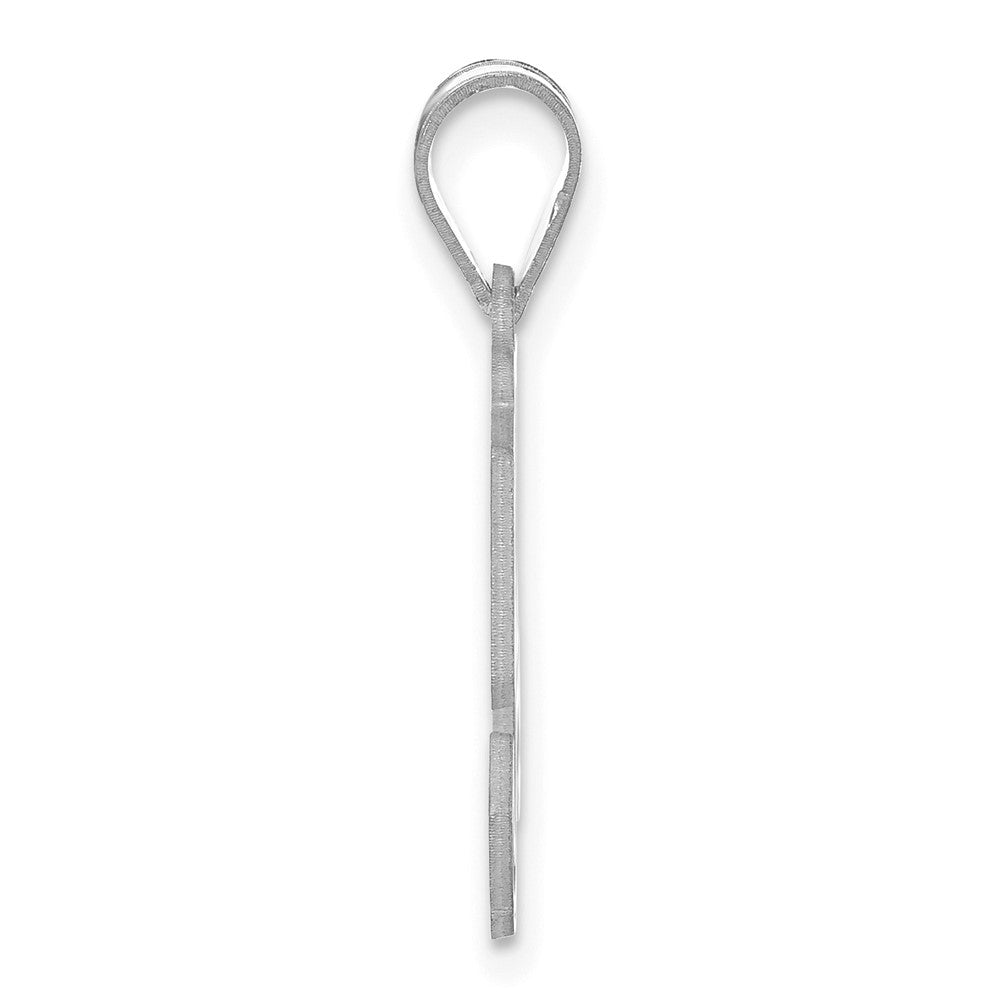14K White Gold Polished Etched Number 54 Pendant