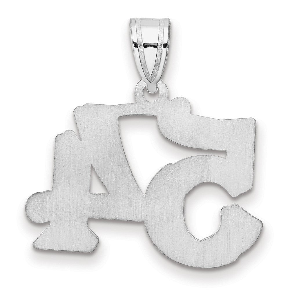 14K White Gold Polished Etched Number 54 Pendant