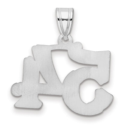 14K White Gold Polished Etched Number 54 Pendant