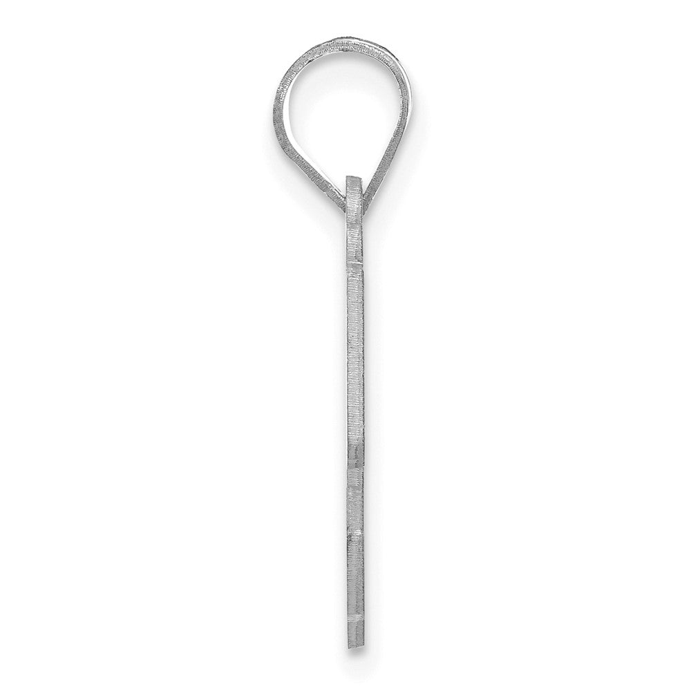 14K White Gold Polished Etched Number 55 Pendant