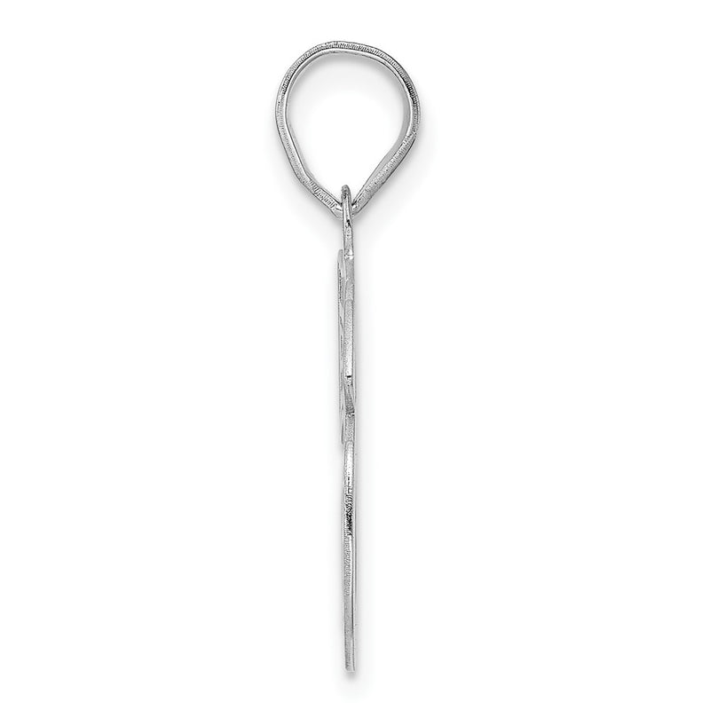 14K White Gold Polished Etched Number 56 Pendant