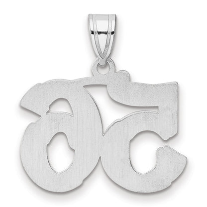 14K White Gold Polished Etched Number 56 Pendant