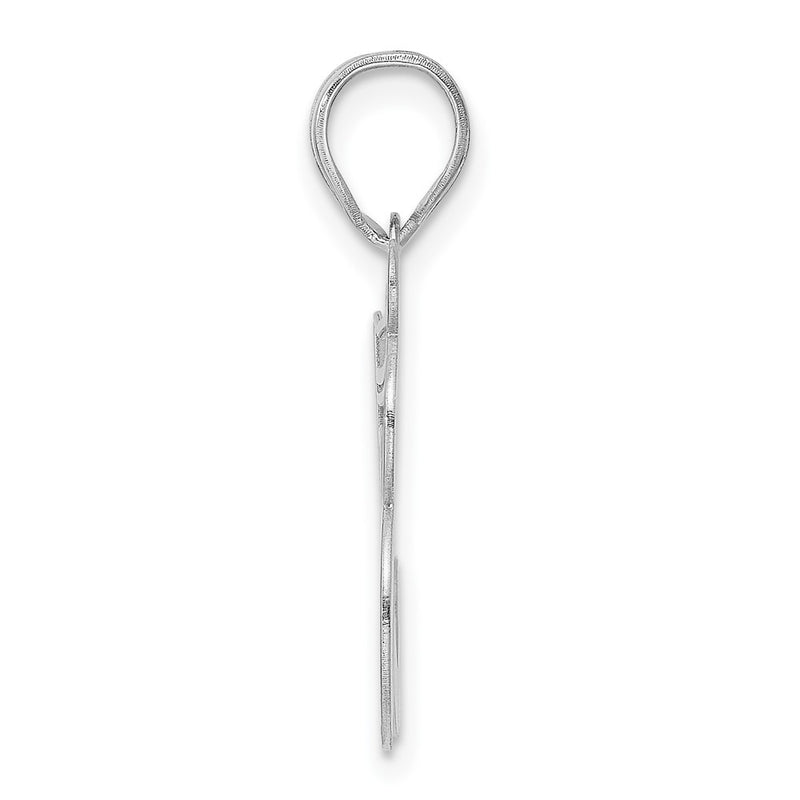 14K White Gold Polished Etched Number 58 Pendant