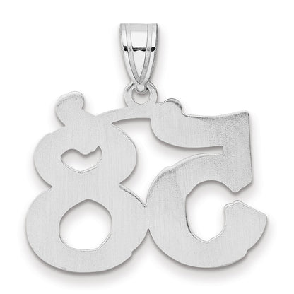 14K White Gold Polished Etched Number 58 Pendant
