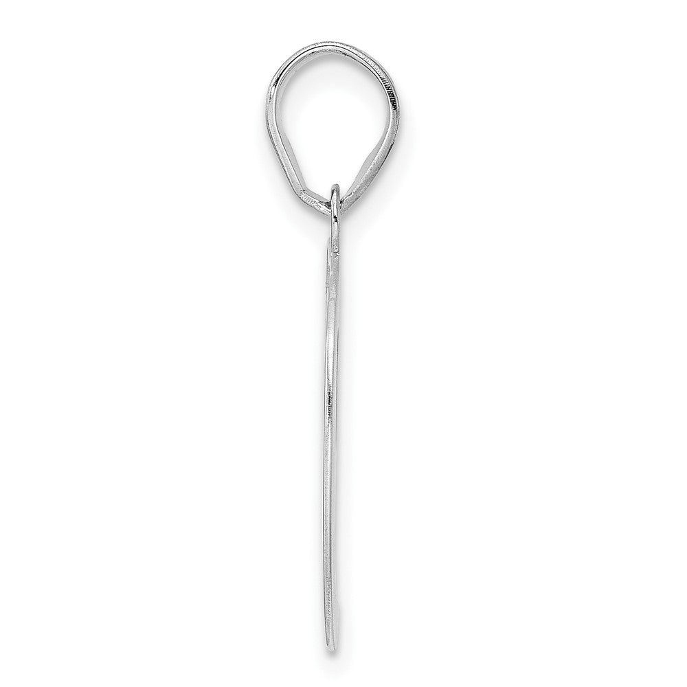 14K White Gold Polished Etched Number 59 Pendant