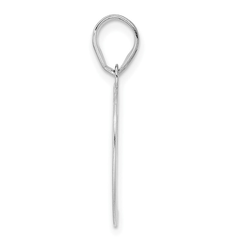14K White Gold Polished Etched Number 59 Pendant