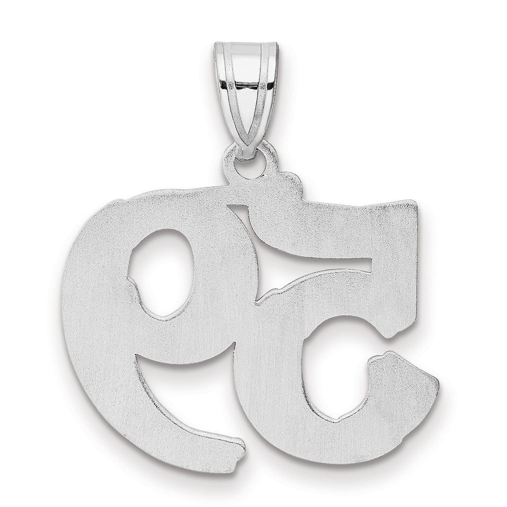 14K White Gold Polished Etched Number 59 Pendant