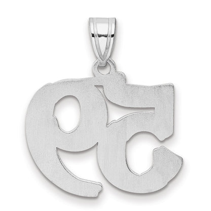 14K White Gold Polished Etched Number 59 Pendant