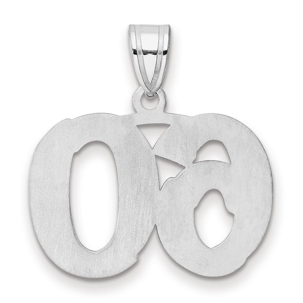 14K White Gold Polished Etched Number 60 Pendant