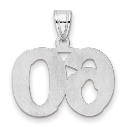 14K White Gold Polished Etched Number 60 Pendant