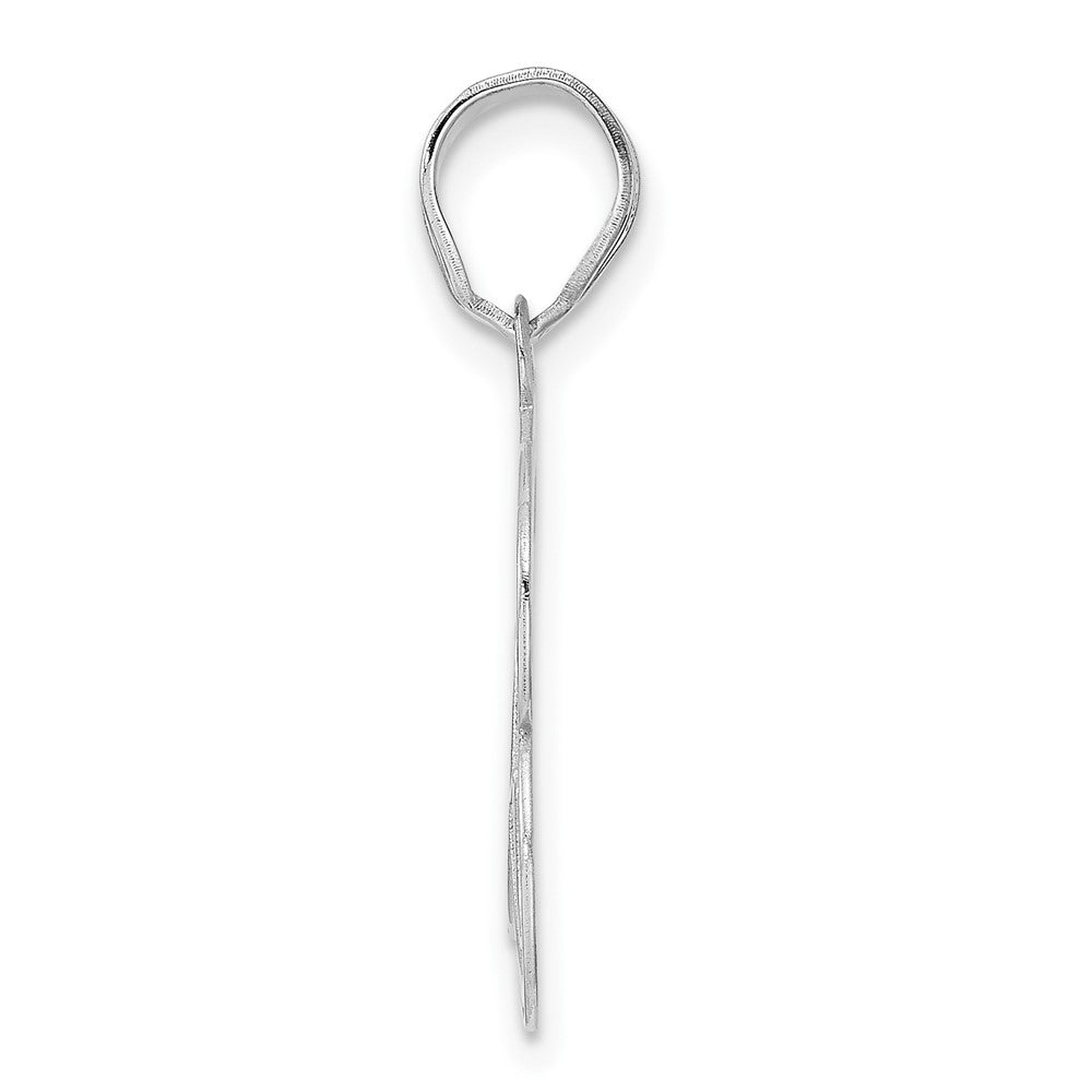 14K White Gold Polished Etched Number 63 Pendant