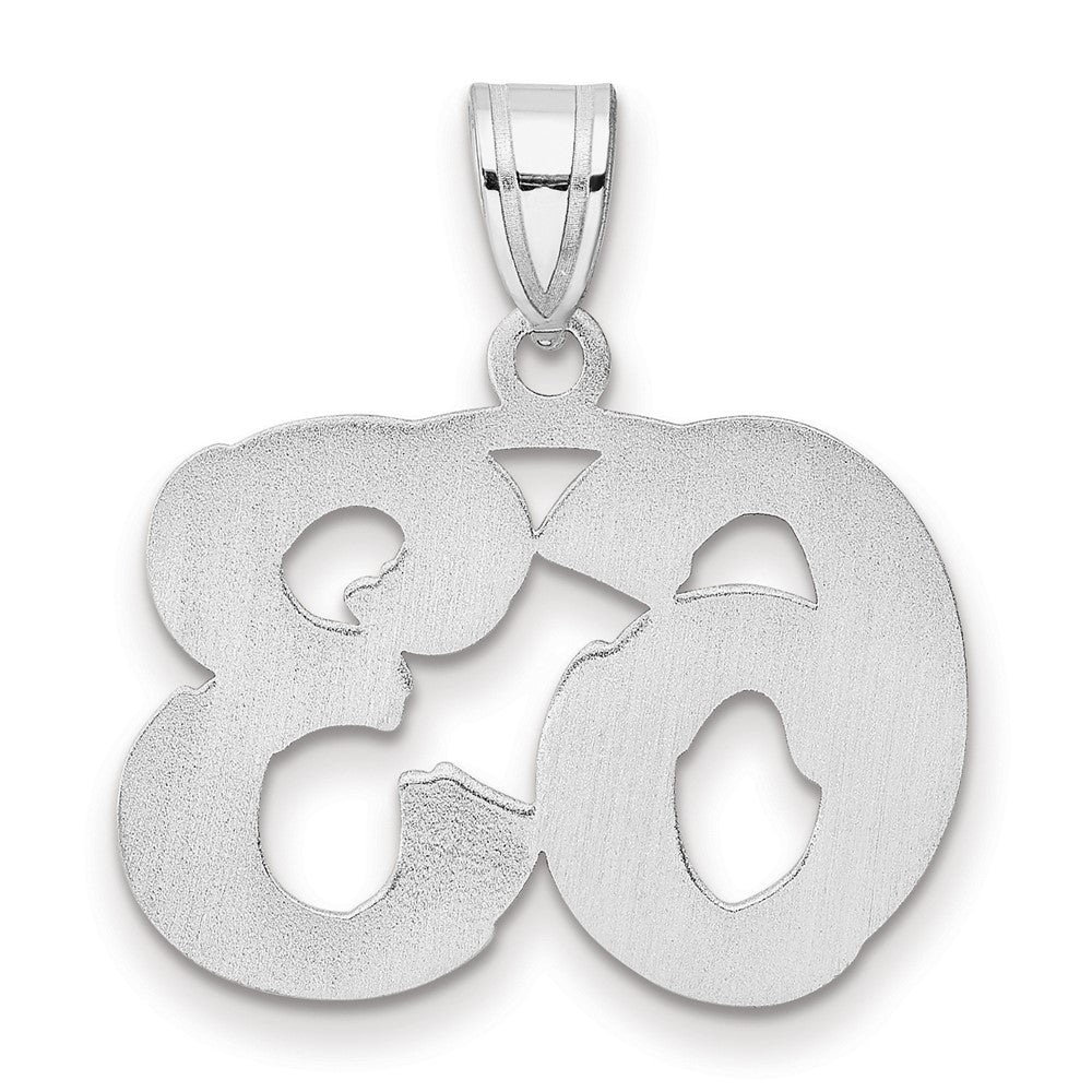 14K White Gold Polished Etched Number 63 Pendant