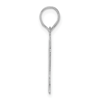 14K White Gold Polished Etched Number 64 Pendant