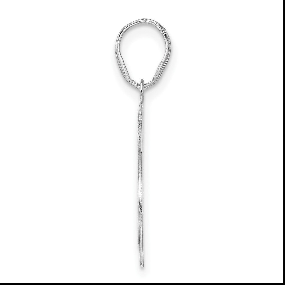 14K White Gold Polished Etched Number 65 Pendant