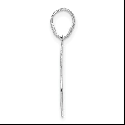 14K White Gold Polished Etched Number 65 Pendant