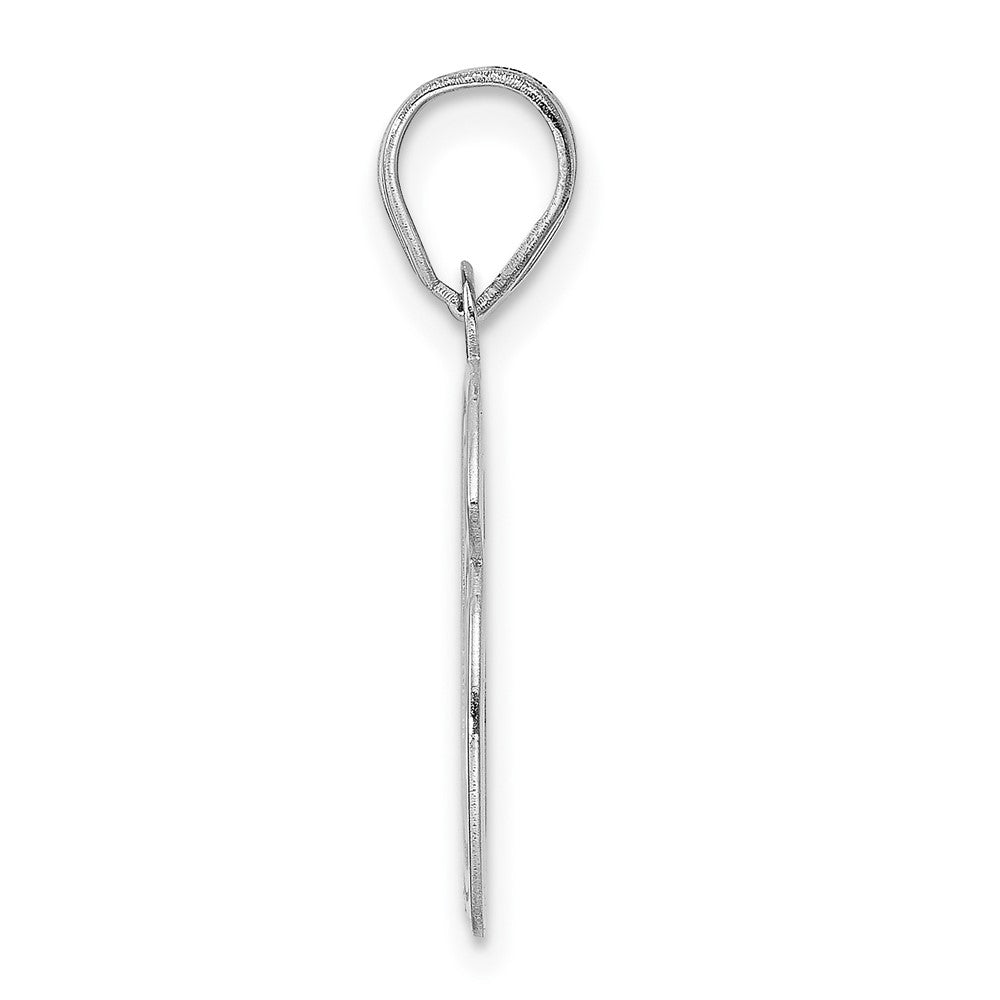 14K White Gold Polished Etched Number 66 Pendant