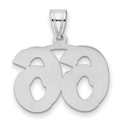 14K White Gold Polished Etched Number 66 Pendant