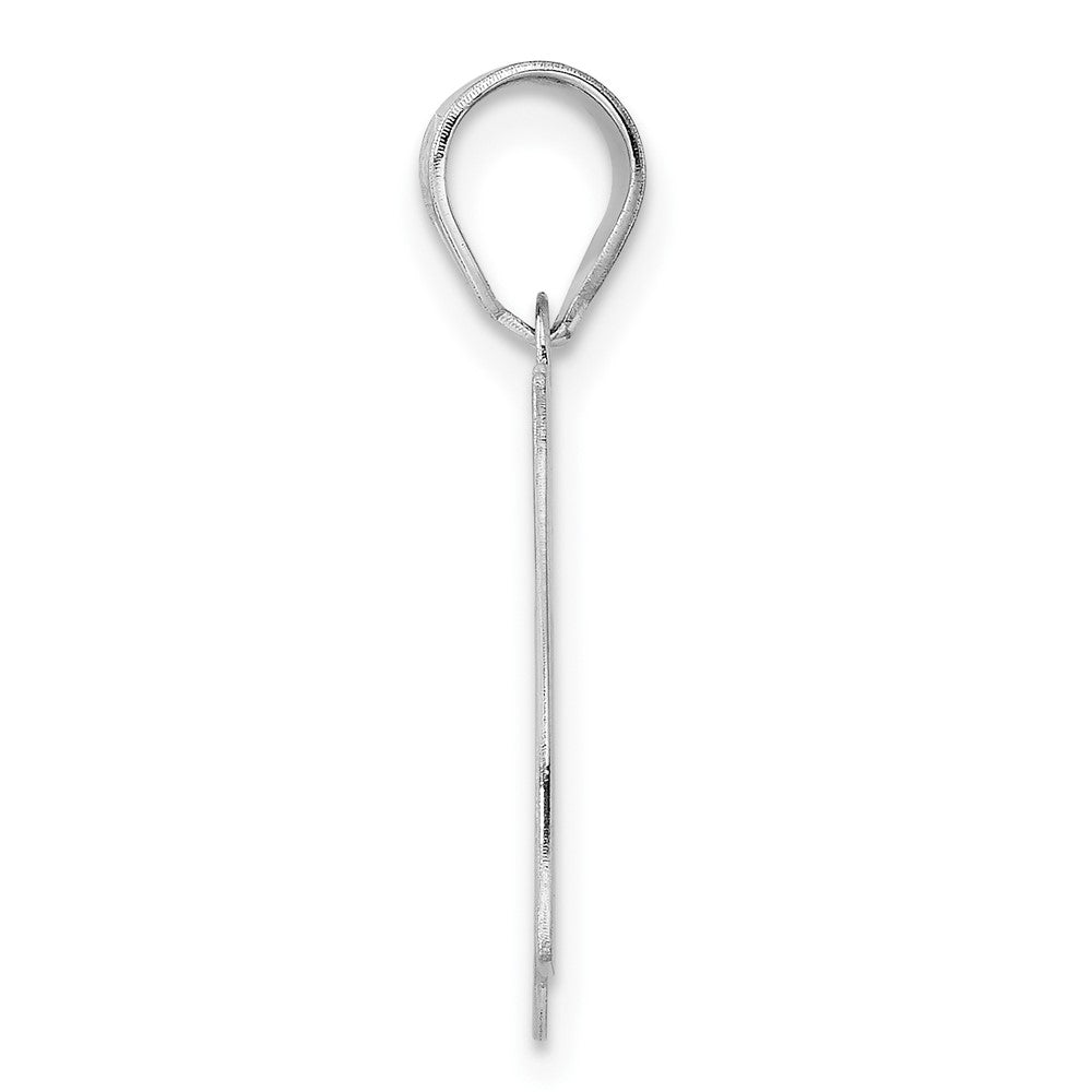 14K White Gold Polished Etched Number 67 Pendant