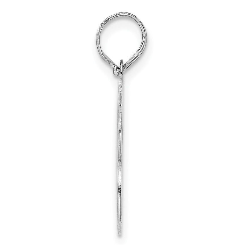 14K White Gold Polished Etched Number 68 Pendant