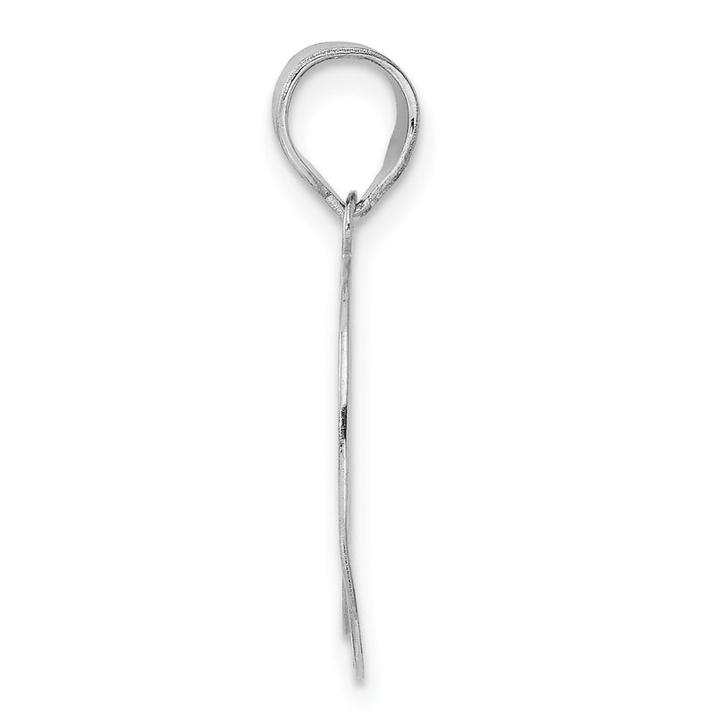 14K White Gold Polished Etched Number 69 Pendant
