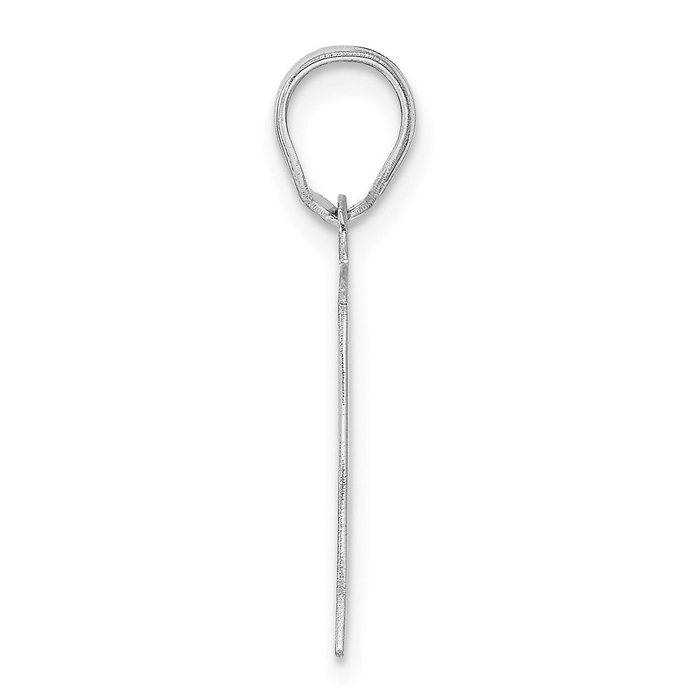 14K White Gold Polished Etched Number 71 Pendant